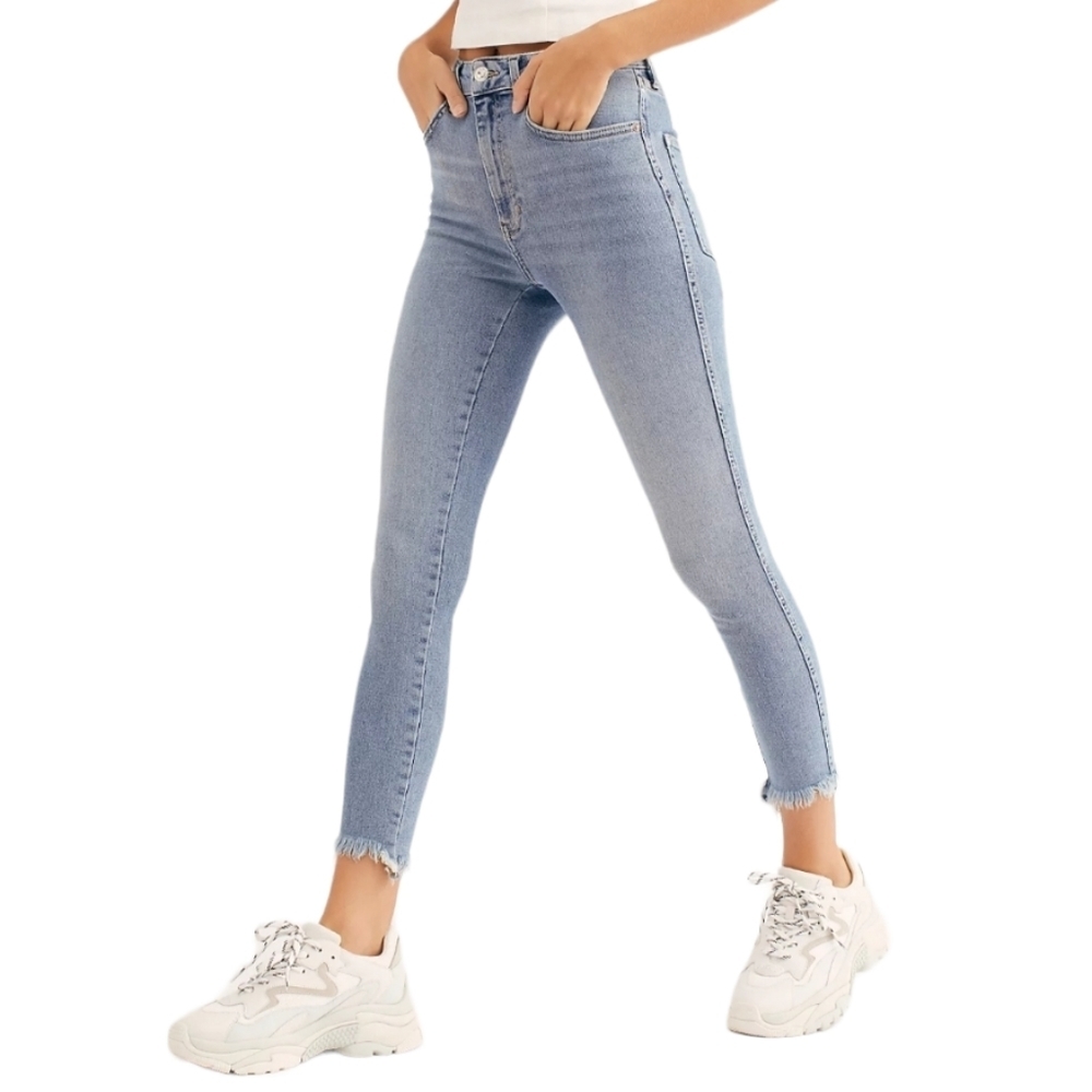 NWT Free People Raw High Rise Jeggings Sierra Blue Size 28